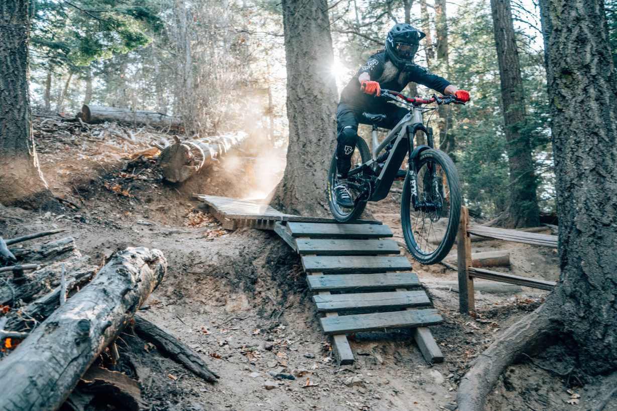 Rider on a wood feature